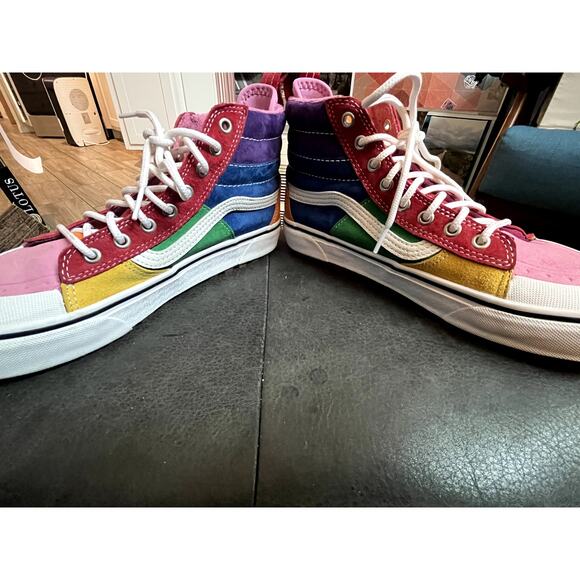 Vans Multi Scotchguard Waterproof high Hi top Winter Warm 8.5 men 10 W Rainbow